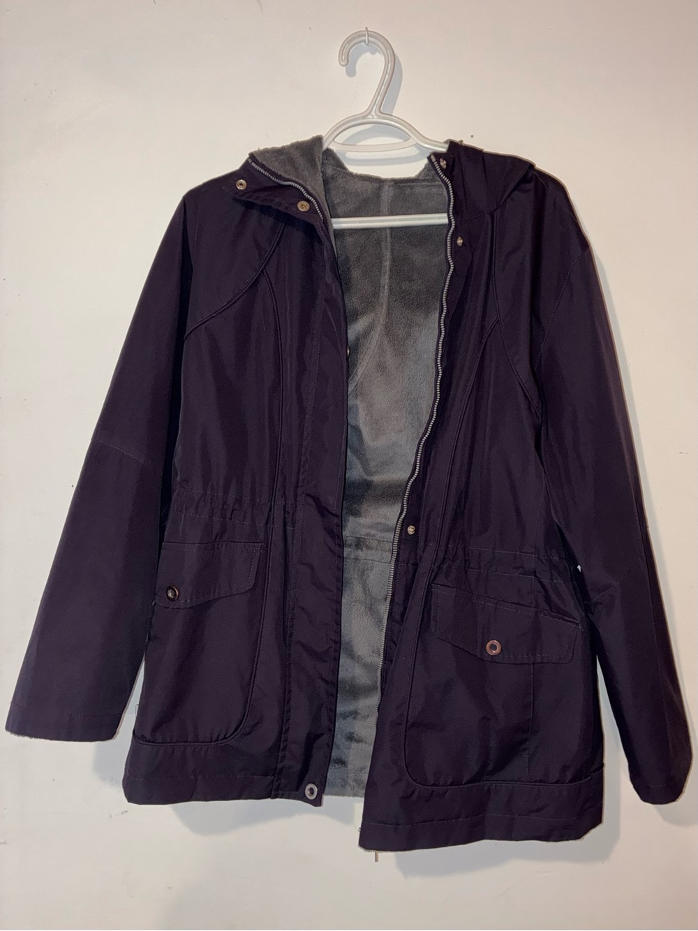 Women's Dark Purple Hooded Jacket
